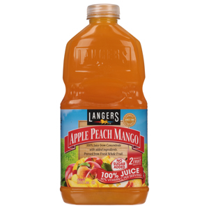 Langers No Sugar Added Apple Peach Mango Juice, 64 fl oz (2 qt) 1.89 l