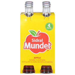 Sidral Mundet Soda, Apple, 4 Pack, 4 - 12 fl oz (355 ml) bottles [48 fl oz (1.5 qt) 1.42 l]