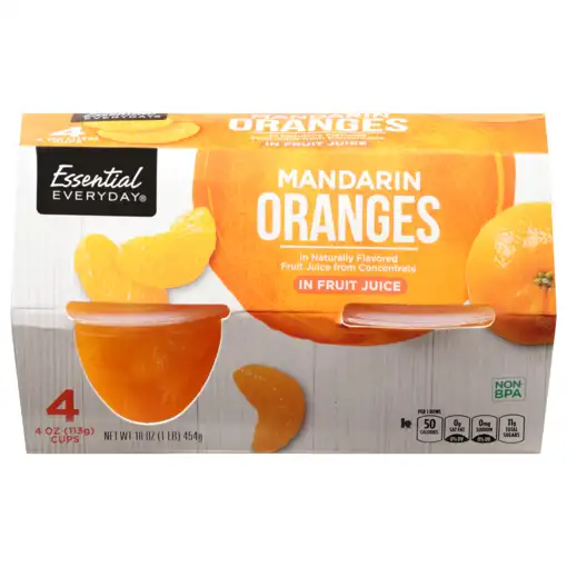 Essential Everyday Mandarin Oranges, oz (113 g) cups [16 oz (1 lb)  454 g]