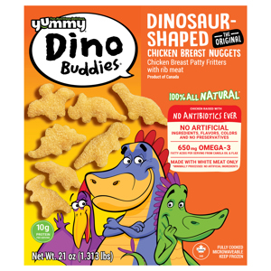 YUMMY CHICKEN BREAST NUGGETS, DINOSAUR-SHAPED, 21 OZ (1.313 LBS)