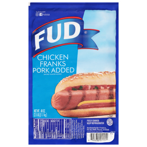 FUD Pork Added Chicken Franks, 40 oz (2.5 lb) 1.1 kg