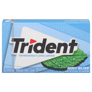 Trident Gum, Sugar Free, Mint Bliss, 14 sticks
