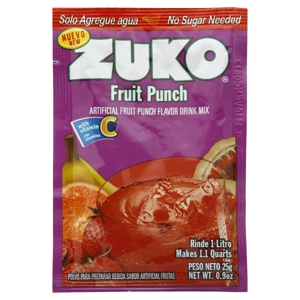 Zuko Drink Mix, Artificial Fruit Punch Flavor, 0.9 oz (25 g)