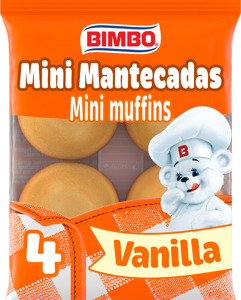 Bimbo Vanilla Mini Muffins, 4 count, 4.41 oz
