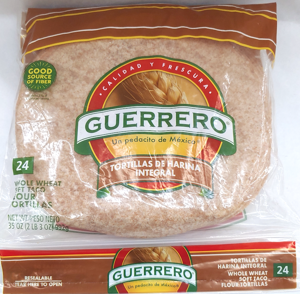Guerrero Whole Wheat Soft Taco Flour Tortillas, 24 tortillas [35 oz (2 lb 3 oz) 992 g]