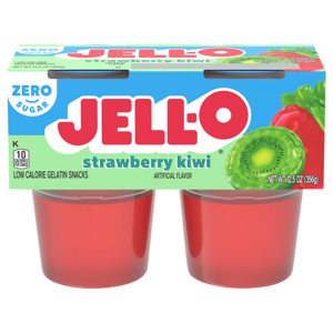 Jell-O Zero Sugar Low Calorie Strawberry Kiwi Gelatin Snacks, 12.5 oz (356 g)