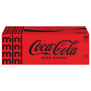 COCA-COLA COLA, ZERO SUGAR, MINI, 10 - 7.5 FL OZ (222 ML) CANS [75 FL OZ (2.2 L)]
