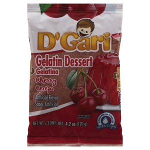 D Gari Gelatin Dessert, Cherry, 4.2 oz (120 g)
