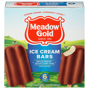 Meadow Gold Ice Cream Bars, Vanilla, 6 - 2.5 fl oz (72 ml) bars [15 fl oz (443 ml)]