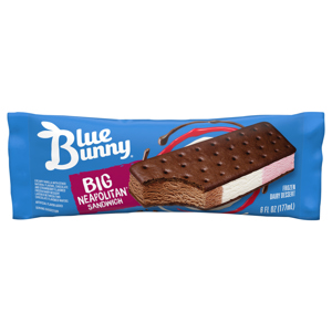 Blue Bunny Frozen Dairy Dessert, Neapolitan, Big, Sandwich, 6 fl oz (177 ml)
