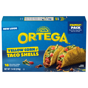 Ortega Yellow Corn Taco Shells Family Pack, 18 taco shells [7.4 oz (210 g)]