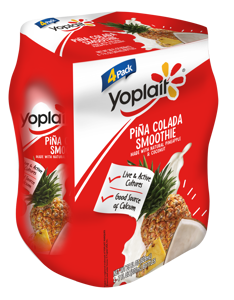 Yoplait Smoothie Yogurt, Pina Colada, 4 Pack, 4 - 7 fl oz (207 ml) bottles [28 fl oz (828 ml)]