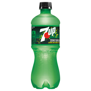 7-UP Soda, Lemon Lime, Zero Sugar, 20 fl oz (1.25 pt) 591 ml