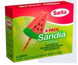 Sarita Popsicle 6 pack Wtrmln & Apple