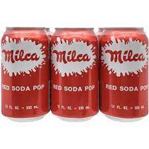 Milca Red Soda, 6 - 12 oz cans