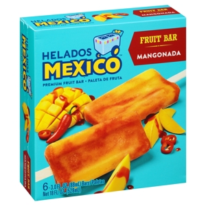 Helados Mexico Fruit Bars, Premium, Mangonada, 6 - 3.0 fl oz (88 ml) bars [18 fl oz (528 ml)]