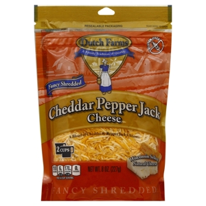 Dutch Farms Cheese, Fancy Shredded, Cheddar Pepper Jack, 8 oz (227 g)