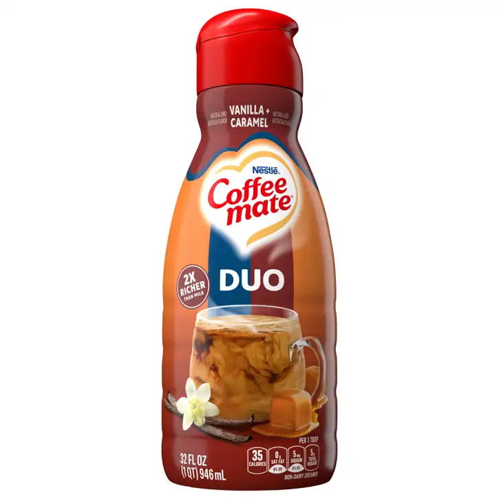 Welcome Metcalfe s Hilldale Coffee mate Creamer Non dairy Vanilla Caramel Duo 32 Fl Oz 1 Qt 946 Ml