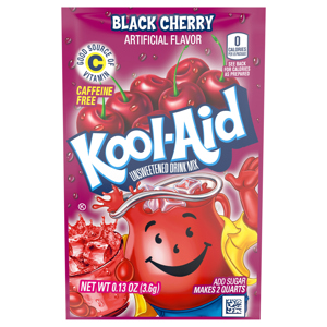 Kool-Aid Caffeine Free Unsweetened Black Cherry Drink Mix, 0.13 oz (3.6 g)