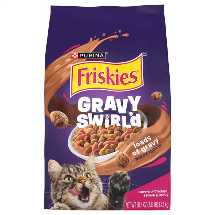 My Products Metcalfe s Wauwatosa Purina Friskies Dry Cat Food Gravy Swirlers 50.4 Oz 3.15 Lb 1.42 Kg