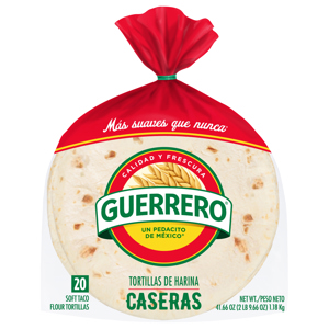 Guerrero Tortillas, Flour, Soft Taco, 20 tortillas [41.66 oz (1181 g)]