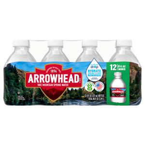 Arrowhead 100% Mountain Spring Water, 12 - 8 fl oz (237 ml) bottles [96 fl oz (2.84 l)]