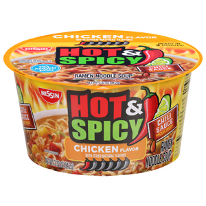 Nissin Ramen Noodle Soup, Chicken Flavor, Hot & Spicy, 3.32 oz (94.2 g)