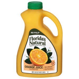 Florida's Natural Orange Juice, 100% Premium, No Pulp, 89 fl oz (2.78 qt) 2.63 l