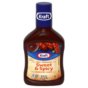 Kraft Slow-Simmered Sweet & Spicy Barbecue Sauce, 18 oz (1 lb 2 oz) 510 g