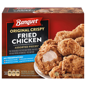 Banquet Chicken, Fried, Assorted Pieces, Original Crispy, 29 oz (1 lb 13 oz) 822 g