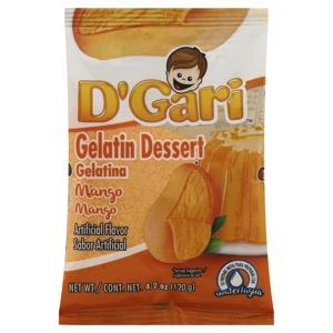 D Gari Gelatin Dessert, Mango, 4.2 oz (120 g)