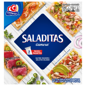 Gamesa Saladitas Saltine Crackers, 2 - 7.3 oz (209 g) packs [14.7 oz (418 g)]