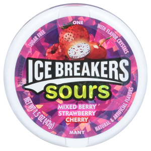 Ice Breakers Mints, Sugar Free, Mixed Berry Strawberry Cherry, 1.5 oz (42g)