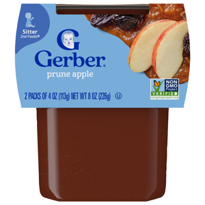 Gerber Prune Apple, Sitter 2nd Foods, 2 Packs, 2 - 4 oz (113 g) packs [8 oz (226 g)]