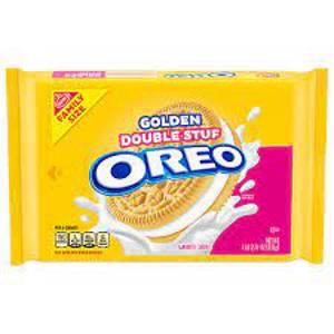Oreo Sandwich Cookies, Golden, Double Stuf, Family Size, 18.71 oz (1 lb 2.71 oz) 530 g
