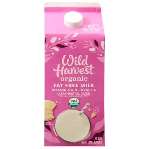 Wild Harvest Milk, Fat Free, Organic, Half Gallon (1.89 L