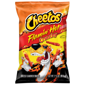 Cheetos Cheese Flavored Snacks, Crunchy, Flamin' Hot Flavored, 2.875 oz (81.5 g)