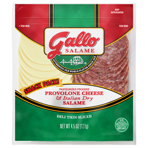 Gallo Salame Provolone Cheese & Italian Dry Salame, Snack Pack, 4.5 oz (127 g)