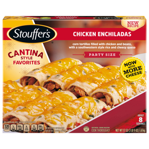 STOUFFER'S ENCHILADAS, CHICKEN, CANTINA STYLE, PARTY SIZE, 57 OZ (3 LB 9 OZ) 1.61 KG