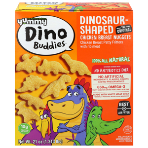 YUMMY CHICKEN BREAST NUGGETS, DINOSAUR-SHAPED, 21 OZ (1.313 LBS)