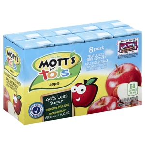 Mott's for Tots Juice Beverage, Apple, 8 - 6.75 fl oz (200 ml) boxes [1.68 qt (1.6 l)]