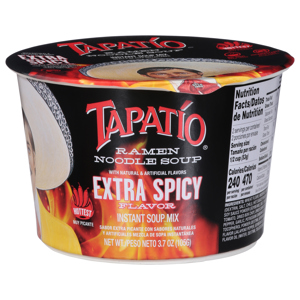 Tapatio Ramen Noodle Soup, Extra Spicy Flavor, 3.7 oz (105 g)