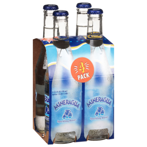 Mineragua Sparkling Water, 4 Pack, 4 - 12.5 fl oz (370 ml) bottles [1.56 qt (1.48 l)]