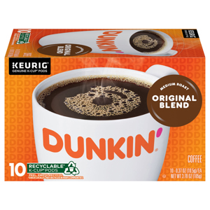 Dunkin' Medium Roast Original Blend Coffee, 10 - 0.37 oz (10.5 g) each [3.70 oz (105 g)]