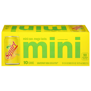 Squirt Soda, Grapefruit, Caffeine Free, Mini, 10 - 7.5 fl oz (221 ml) cans [75 fl oz (2.2 l)]