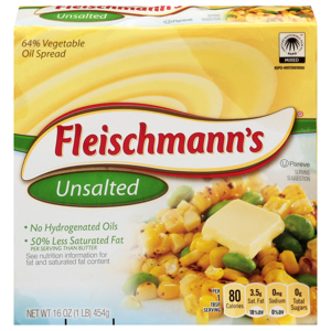 Fleischmann's 64% Unsalted Vegetable Oil Spread, 16 oz (1 lb) 454 g