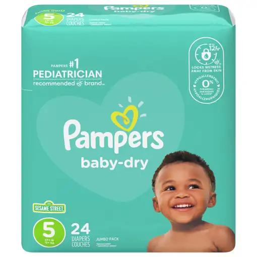 Always My Baby Size 5 Baby Diapers 27+ lb - 112 ct pkg