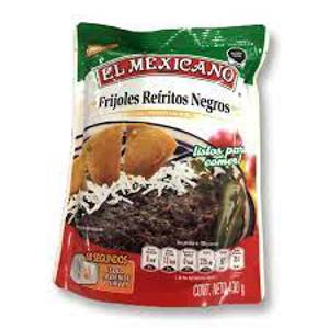 El Mexicano Refried Black Beans Pouch, 15.16 oz (430g)