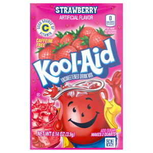 Kool-Aid Caffeine Free Unsweetened Strawberry Drink Mix, 0.14 oz (3.9 g)