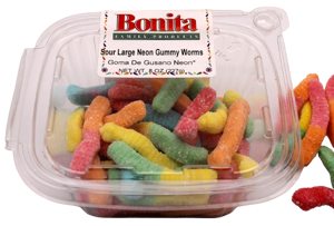 Bonita Sour Large Neon Gummy Worms 8z